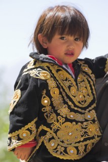AFGHANISTAN, Bamiyan Province, Bamiyan , Portrait of young girl in traditional dress.
