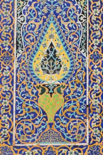 AFGHANISTAN, Herat, Detail of tile work in courtyard of Friday Mosque or Masjet-eJam Originally