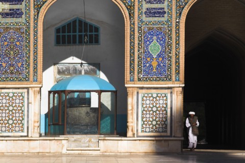 AFGHANISTAN, Herat, "Friday Mosque or Masjet-eJam, The courtyard, Bronze couldron dating from the