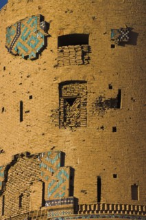 AFGHANISTAN, Herat, "Timurid tilework on a tower of The Citadel (Qala-i-Ikhtiyar-ud-din) Originally