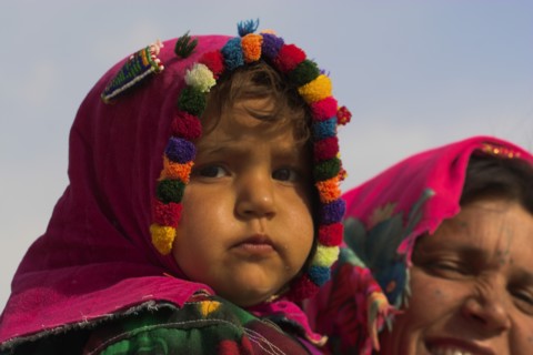 AFGHANISTAN, Mazar-I-Sharif, "Mother and daughter, Shrine of Hazrat Ali (who was assissinated in