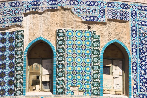 AFGHANISTAN, (Mother of Cities), Balkh, "Detail of turquoise glazed tiles on Shrine of Khwaja Abu