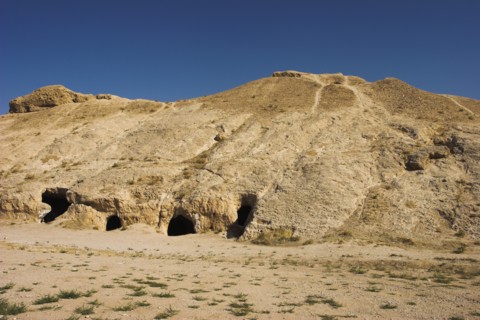 AFGHANISTAN, Samangan Province, Takht-I-Rusam, "2km south of the centre of Haibak, Buddhist caves