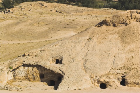 AFGHANISTAN, Samangan Province, Takht-I-Rusam, "2km south of the centre of Haibak, Buddhist caves