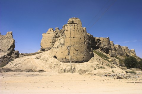 AFGHANISTAN, Ghazni, Ancient walls of Citadel destroyed during First Anglo Afghan war since rebuilt
