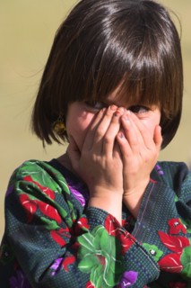 AFGHANISTAN, Ghor Province, Pal-Kotal-i-Guk, "Aimaq girl