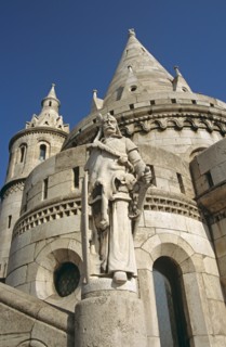 HUNGARY, Budapest, "Castle Hill District, Trinity Square,Fishermens Bastion, Saint Stephens (Szent