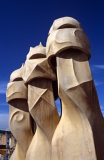 SPAIN, Catalonia, Barcelona, "Casa Mila, La Pedrera, Gaudi Witch scarers roof sculptures."