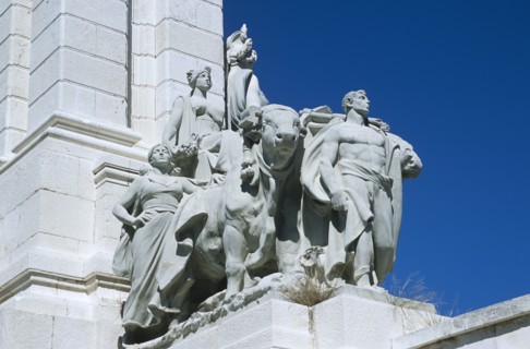 SPAIN, Andalucia, Cadiz, "Cadiz Parliament, Plaza de Espana, Statues, Monument dedicated to Cortes