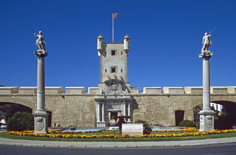 SPAIN, Andalucia, Cadiz, "Puerta de Tierra, Plaza de la Constitucion."