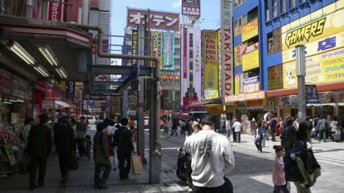 JAPAN, Honshu, Tokyo, "Akihabara ""electric city"", near the train station, crowds, jumble of