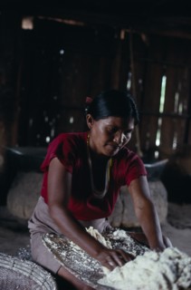 COLOMBIA, North West Amazon, Tukano Indigenous People, Makuna maloca/communal tribal home  interior