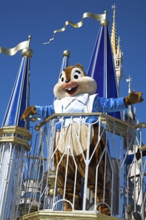 USA, Florida, Orlando, Walt Disney World Resort. Chipmunk character during the Disney Dreams Come