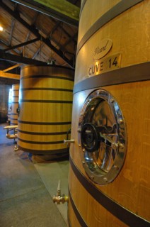 NEW ZEALAND, NORTH ISLAND, HAWKES BAY, "NAPIER, GENERAL VIEW OF THE CUVE ROOM AT CHURCH ROAD WINERY
