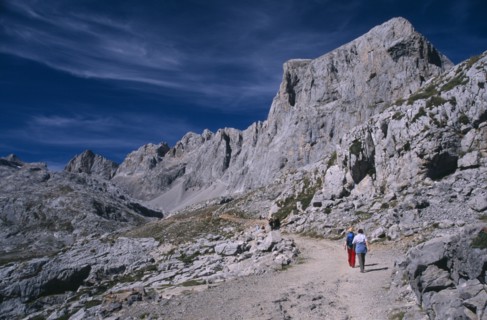 SPAIN, Picos De Europa, Footpath near the cable car station at Fuente De.
