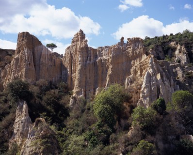 FRANCE, Languedoc-Roussillon, Pyrenees-Orientales, Ille Sur Tet.  Sandstone area known as Orgues.