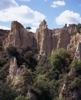 FRANCE, Languedoc-Roussillon, Pyrenees-Orientales, Ille Sur Tet.  Sandstone area known as Orgues.