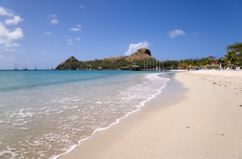 WEST INDIES, St Lucia, Gros Islet , The beach at Sandals Grande St Lucian Spa and Beach Resort