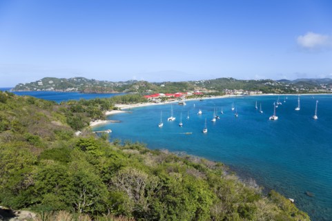 WEST INDIES, St Lucia, Gros Islet , View from Rodney Fort on Pigeon Island National Historic Park