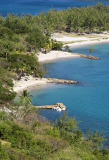 WEST INDIES, St Lucia, Gros Islet , Pigeon Island National Historic Park Small crescent shaped