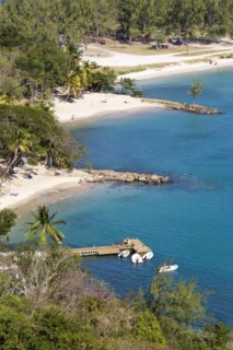 WEST INDIES, St Lucia, Gros Islet , Pigeon Island National Historic Park Small crescent shaped