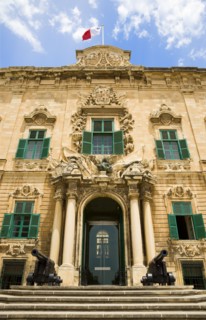 MALTA, Valletta, "The Auberge de Castille the official seat of the knights of the Langue of