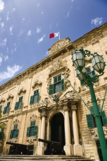 MALTA, Valletta, "The Auberge de Castille the official seat of the knights of the Langue of