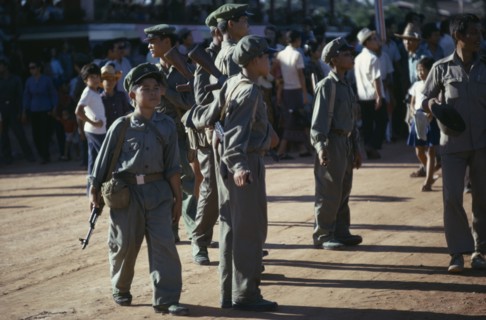 VIETNAM, War, "Pathet Lao child soldiers in Vientiane. Closely associated with the Vietnamese