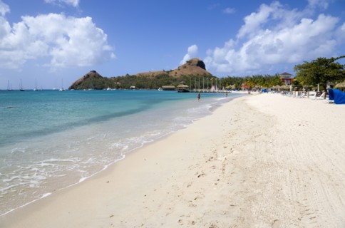 WEST INDIES, St Lucia, Gros Islet , The beach at Sandals Grande St Lucian Spa and Beach Resort