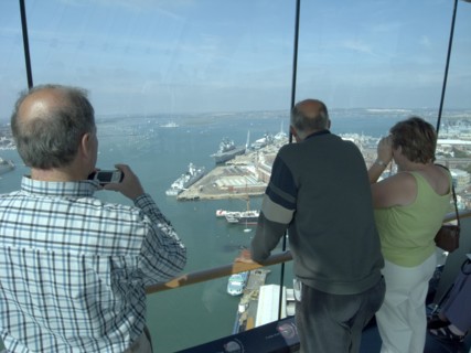 ENGLAND, Hampshire, Portsmouth, "Gunwharf Quays. The Spinnaker Tower. Interior with visitors