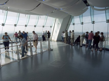 ENGLAND, Hampshire, Portsmouth, "Gunwharf Quays. The Spinnaker Tower. Interior view with visitors