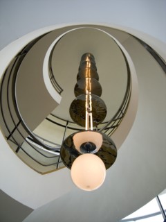 ENGLAND, East Sussex, Bexhill-on-Sea, The De La Warr Pavilion. Detail of the chrome Bauhaus globe