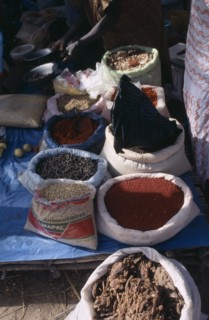 SENEGAL, Dakar, Spices for sale in the market.