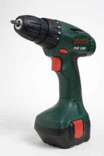 CONSTRUCTION, Machinery, Tools, Green and black electric rechargeable handheld drill