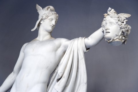 ITALY, Lazio, Rome, Vatican City Museum Belevdere Palace The marble statue of Perseus holding the