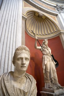 ITALY, Lazio, Rome, Vatican City Museums Belvedere Palace Rotunda Room built by Michelangelo