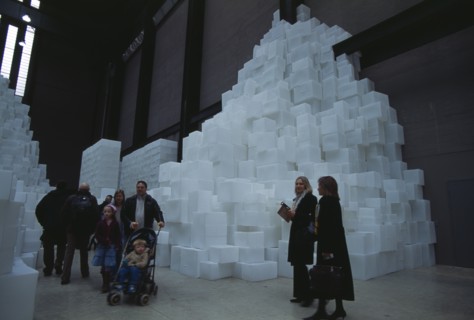 ENGLAND, London, "Tate Modern. Turbine Hall. Exhibition by Rachel Whiteread called Embankment.
