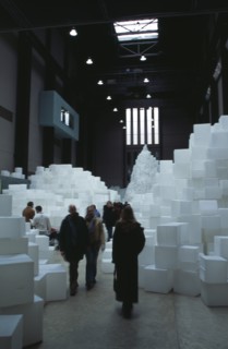 ENGLAND, London, "Tate Modern. Turbine Hall. Exhibition by Rachel Whiteread called Embankment.