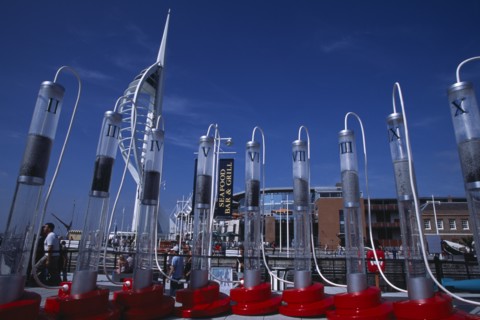 ENGLAND, Hampshire, Portsmouth, "Gunwharf Keys. The Spinnaker Tower, seafood restaurants and bars