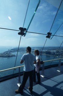 ENGLAND, Hampshire, Portsmouth, "Gunwharf Quays. The Spinnaker Tower. Interior at top of tower on