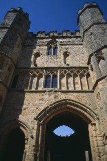 ENGLAND, East Sussex, Battle, Battle Abbey. Part view of the The Gatehouse
