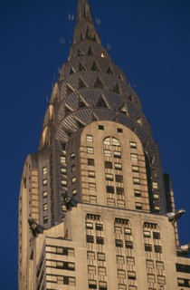 USA, New York, New York City, Part view of the Chrysler Building from Lexington Avenue.  Steel