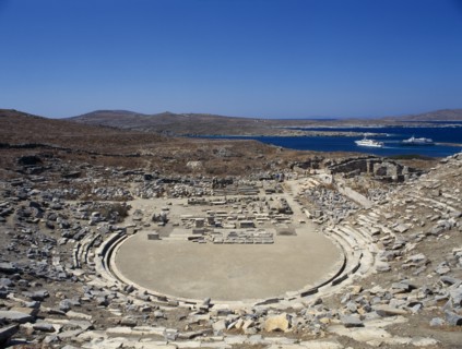GREECE, Cyclades Islands, Delos, Amphitheatre Ruins
