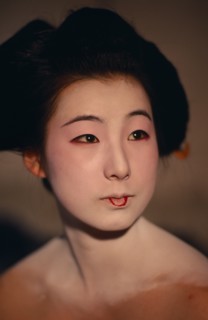 JAPAN, Customs, Geisha, "Head and shoulders portrait of sixteen year old Someiyu, a maiko or