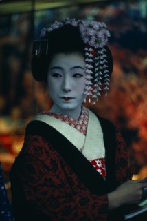 JAPAN, Customs, Geisha, "Three-quarter portrait of sixteen year old Someiyu, a maiko or apprentice