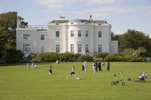 ENGLAND, West Sussex, Worthing, "View of the rear of Beach House, seen from the grounds with