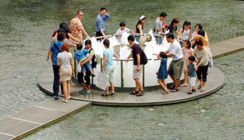 SINGAPORE, Suntec City , "VIEW OF THE BASE OF THE FOUNTAIN OF WEALTH WITHIN THE SUNTEC CITY