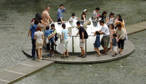 SINGAPORE, Suntec City , "VIEW OF THE BASE OF THE FOUNTAIN OF WEALTH WITHIN THE SUNTEC CITY