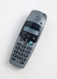 COMMUNICATIONS, Telephone, Cordless, DECT telephone handset with green answer button. Digital