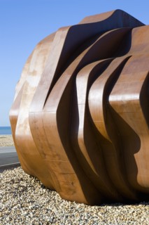ENGLAND, West Sussex, Littlehampton, The rusted metal structure of the fish and seafood restaurant